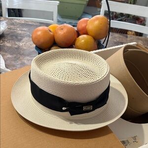 DOBBS Men's Timeless Classic Vintage-Inspired 71/4sz Straw Hat with Black Ribbon